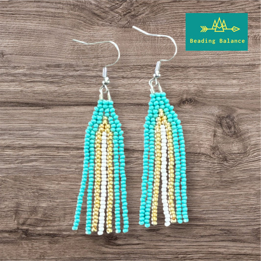 Small Turquoise/Gold Fringe