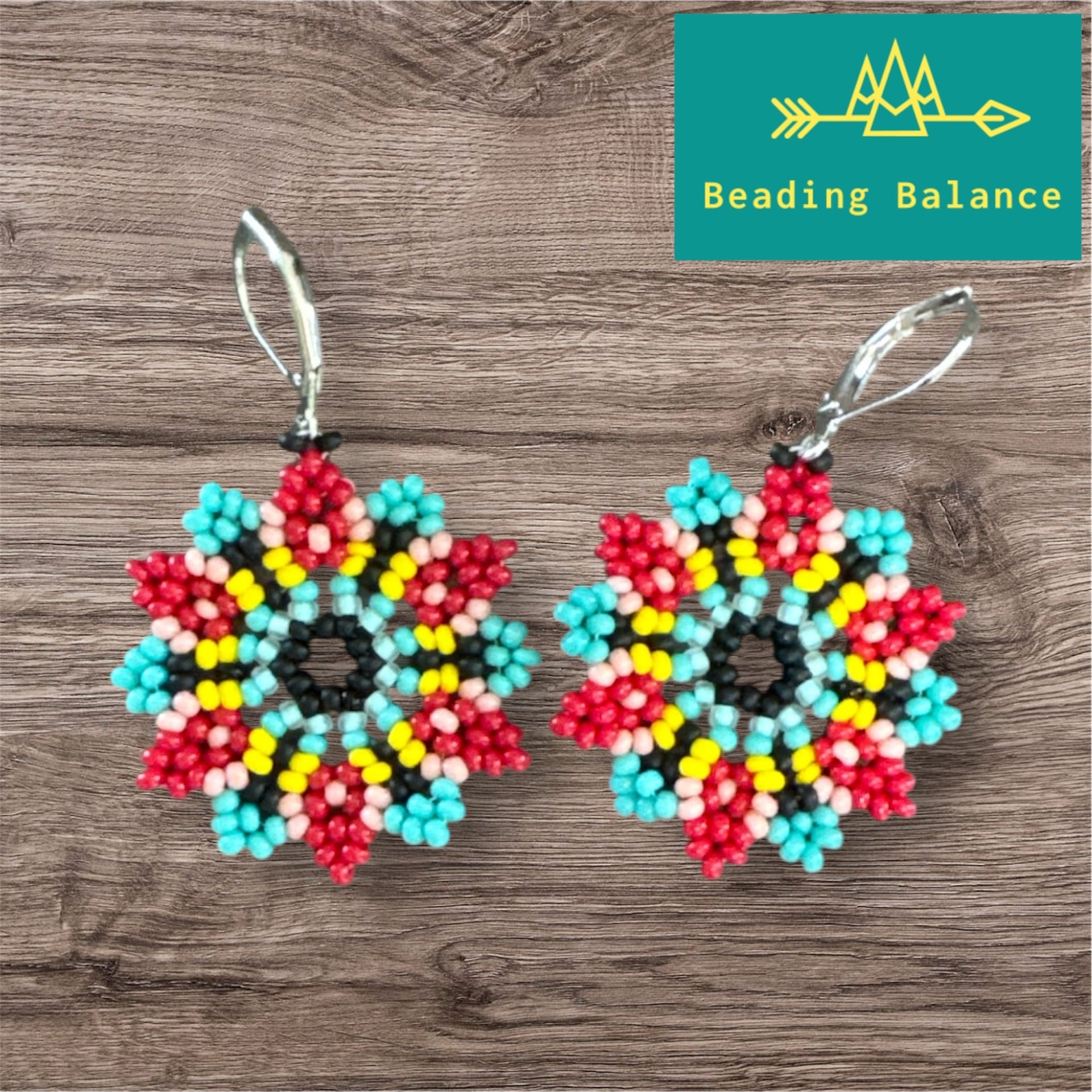 seed bead flower earrings Beaded flower earrings – Beading Balance